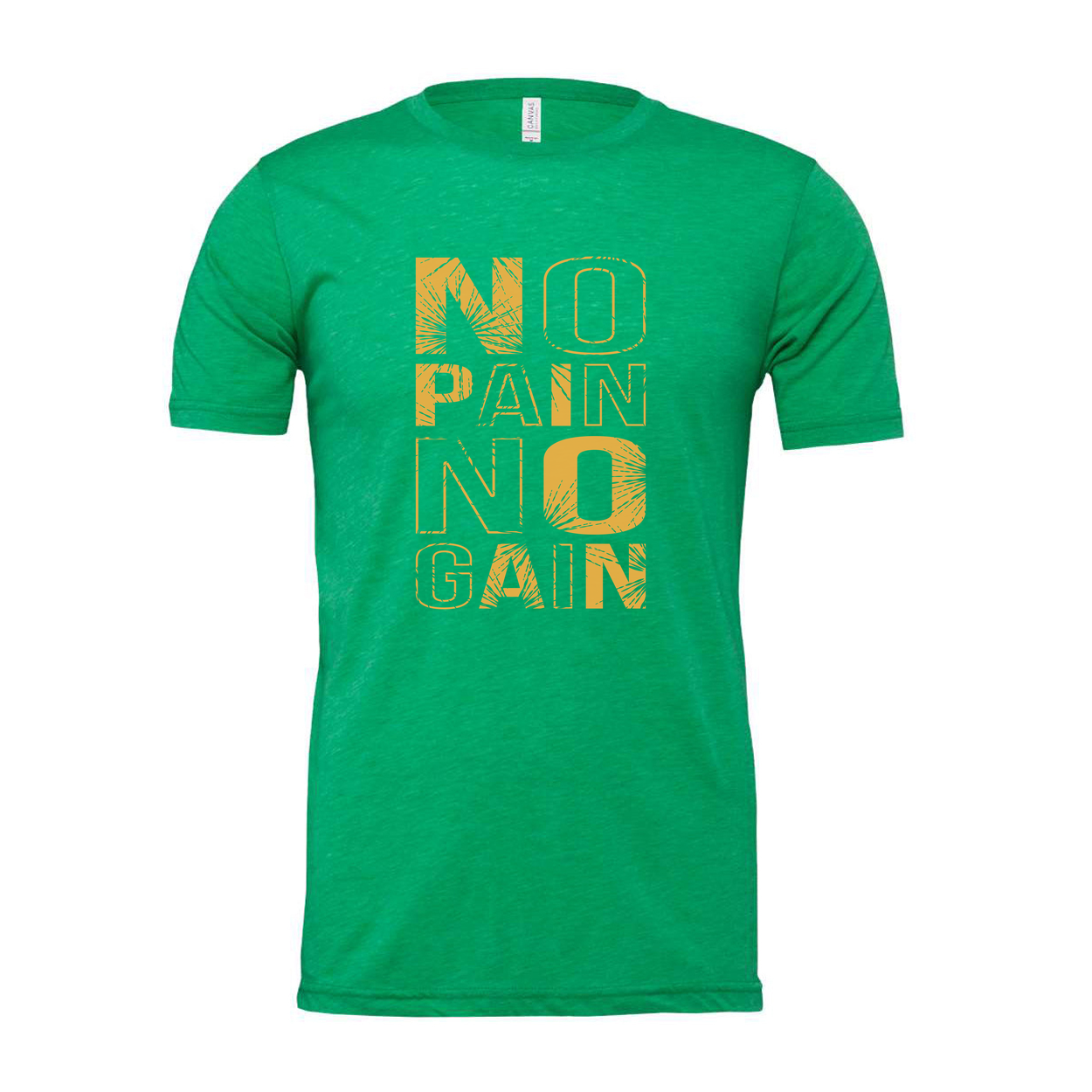 No Pain No Gain Unisex Athletic Tee With Bold Orange Slogan For Gym Workouts Training