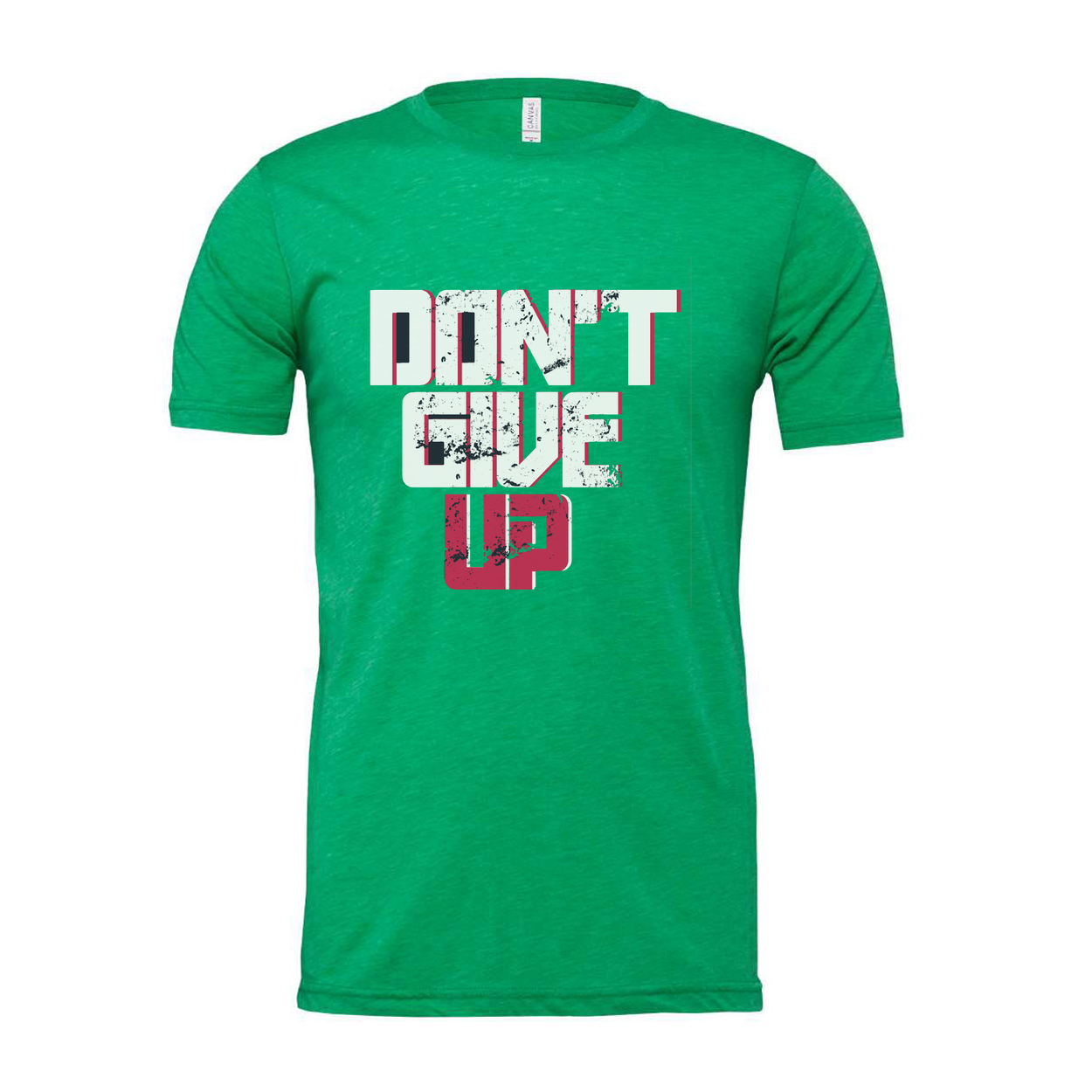 Don't Give Up Graphic T Shirt Unisex White Short Sleeve With Pink And Black Design