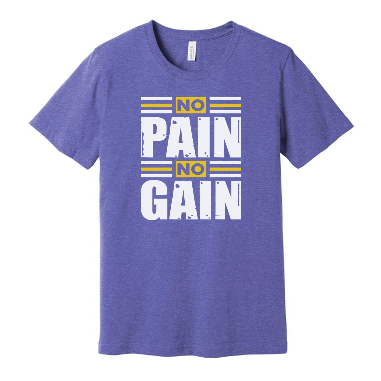Unisex No Pain No Gain Graphic T Shirt For Workout Gym Training And Fitness Enthusiasts