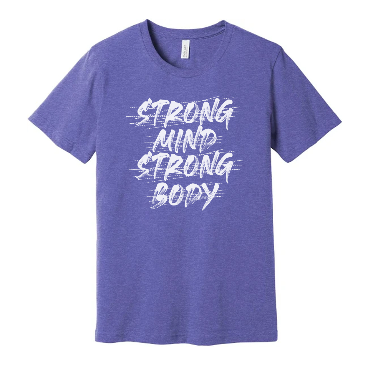 Premium Cotton White Unisex Graphic T Shirt With Strong Mind Strong Body Design Print