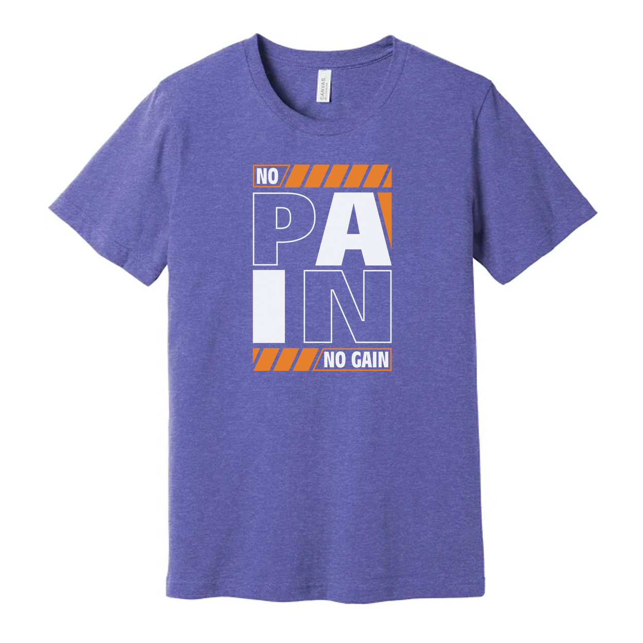 Pain No Gain Graphic T Shirt Unisex White Short Sleeve Tee With Bold Design And Comfortable Cotton