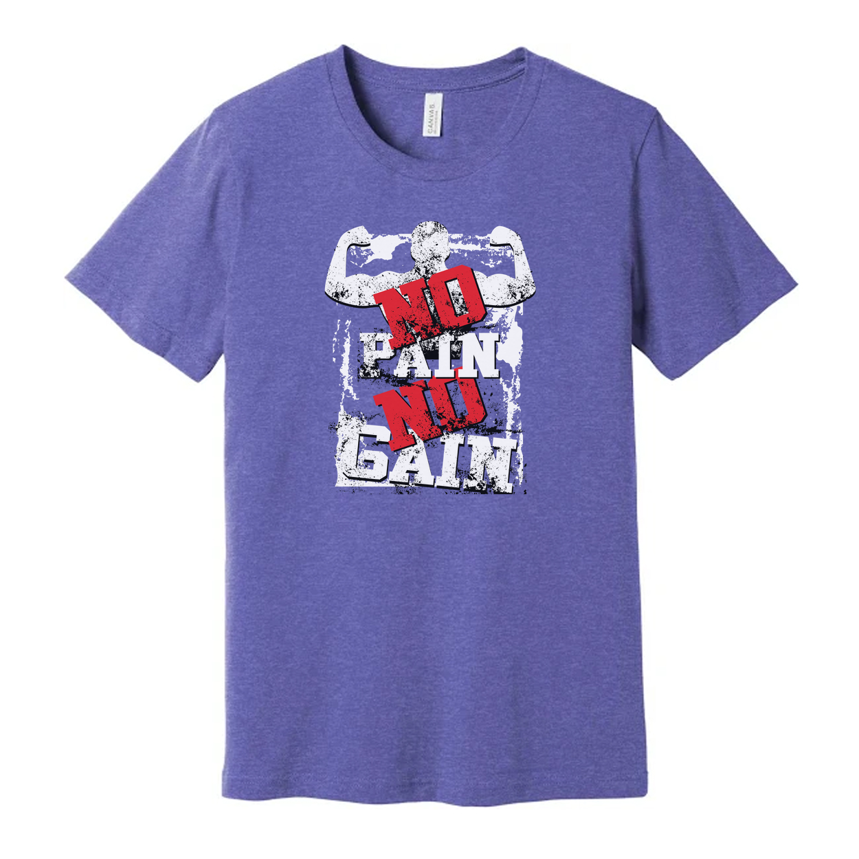Unisex No Pain No Gain Graphic T Shirt White Cotton Short Sleeve Tee For Men And Women Breathable Relaxed Fit