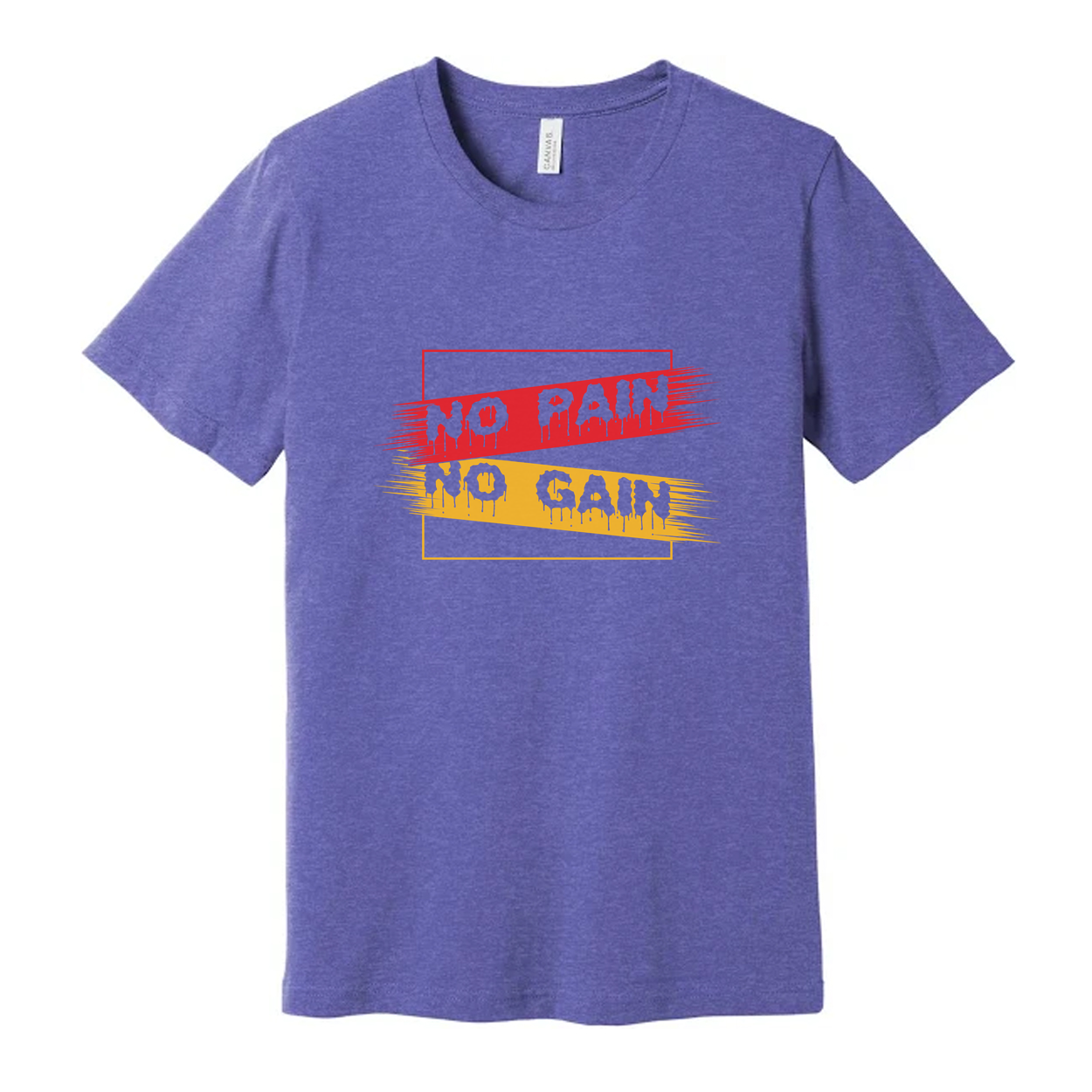 White Unisex No Pain No Gain Graphic T Shirt For Workout Training And Everyday Wear