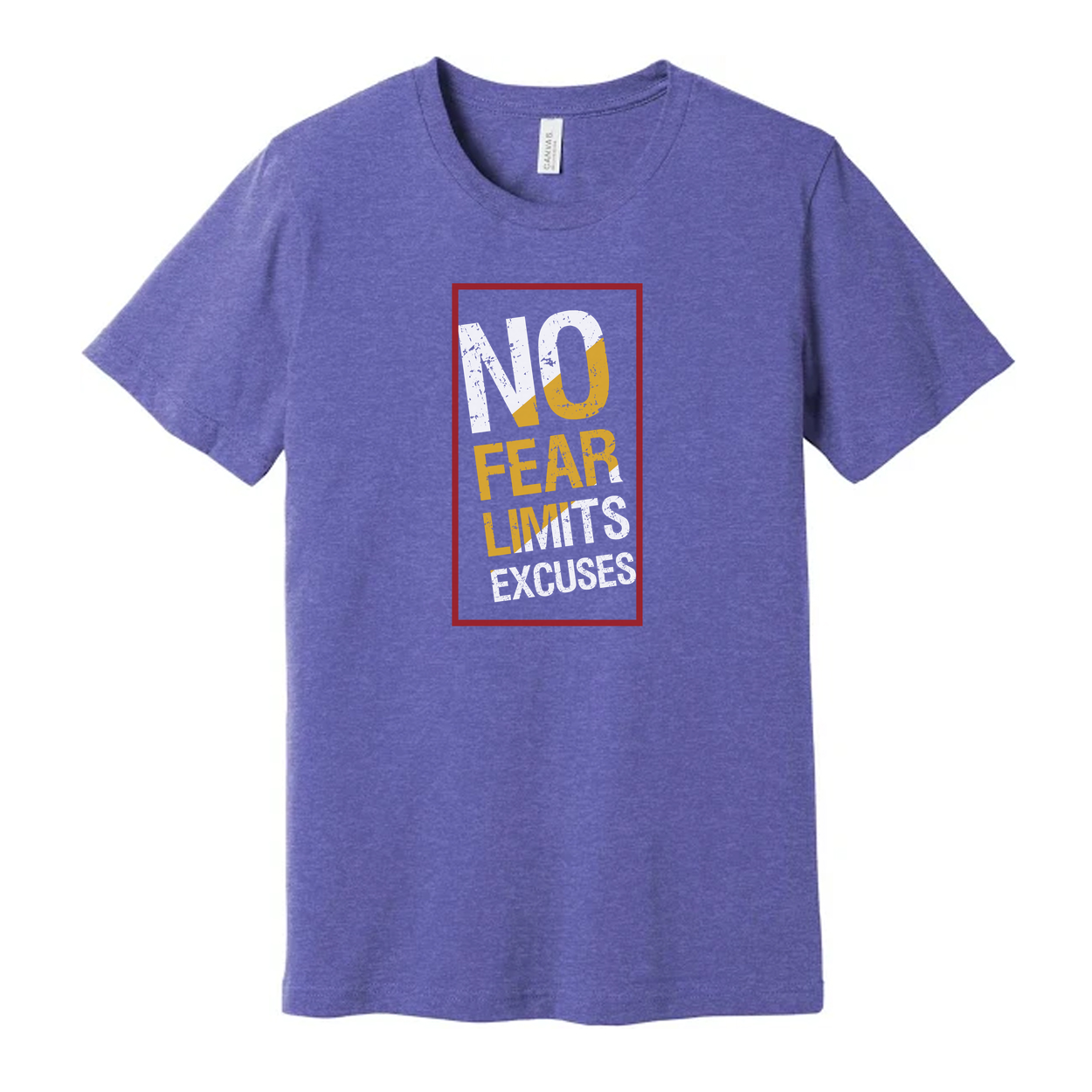 Unisex No Fear Limits Excuses Graphic T Shirt For Workouts And Fitness Apparel Collection