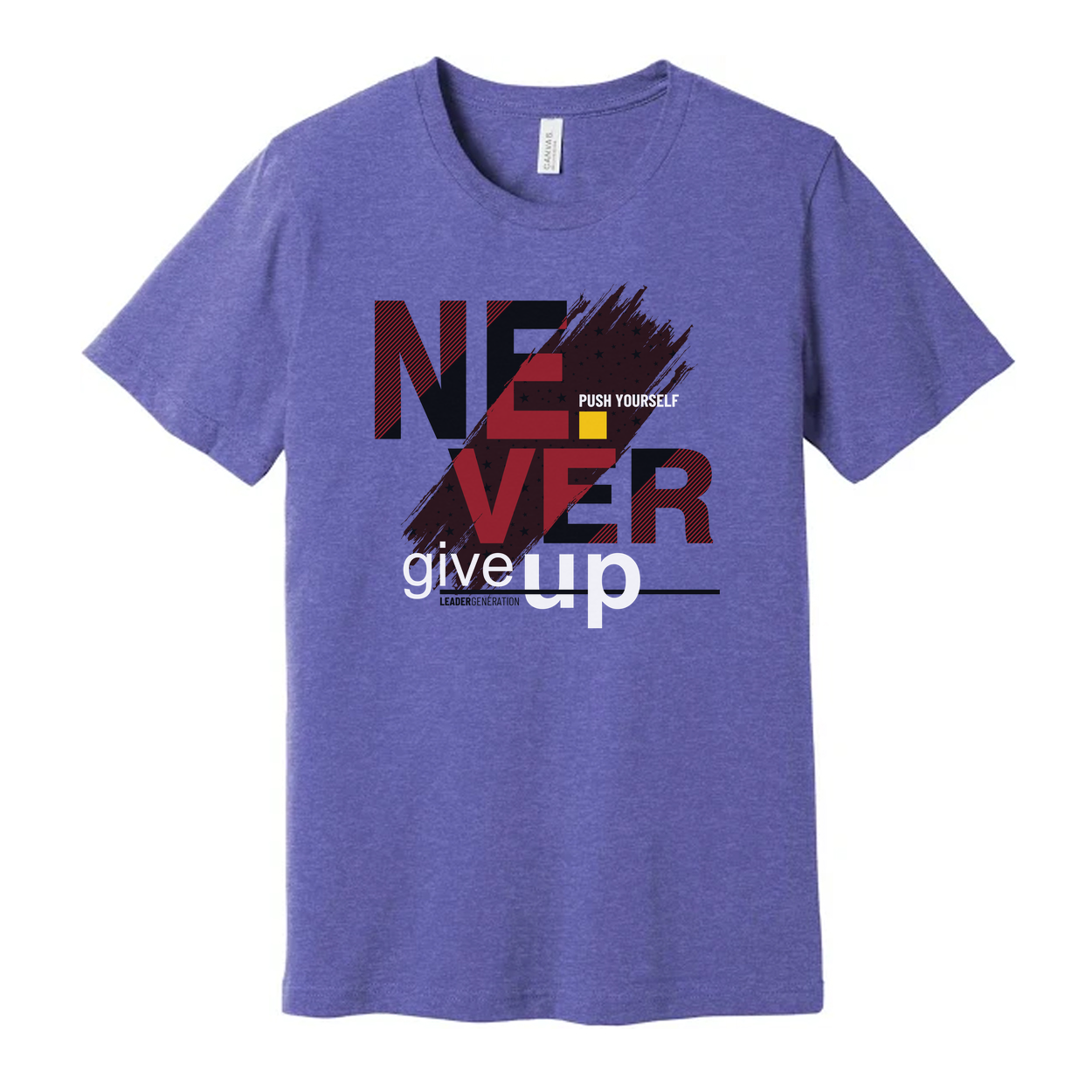 Never Give Up Graphic T Shirt Unisex White Cotton Tee With Bold Red Black Design