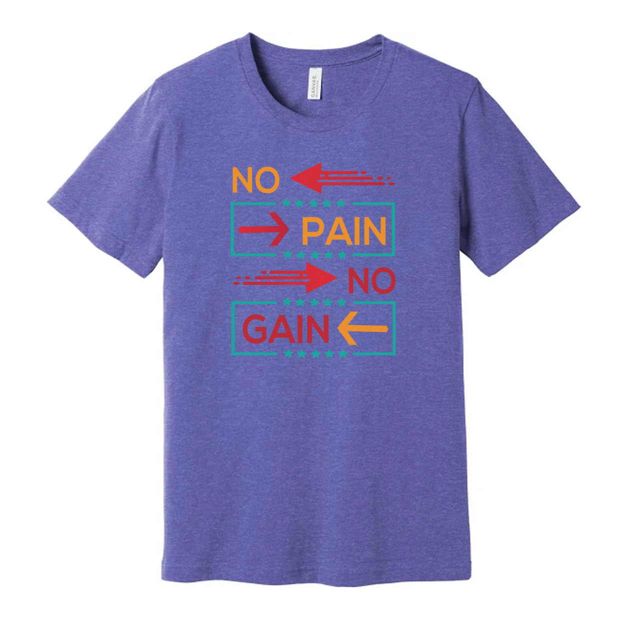 Unisex No Pain No Gain Graphic T Shirt White Short Sleeve Workout Tee For Fitness Enthusiasts