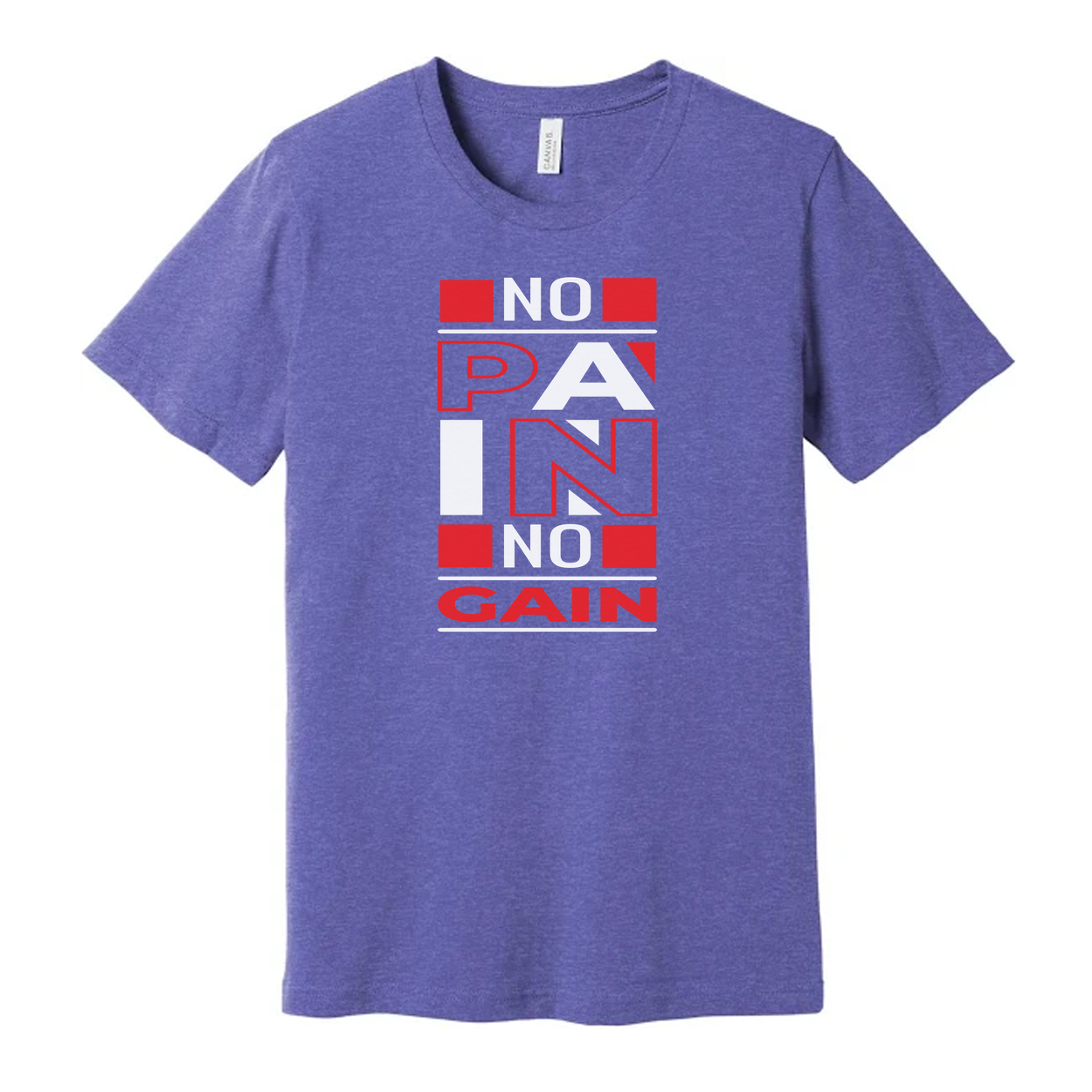 No Pain No Gain Graphic T Shirt Unisex White Cotton Short Sleeve For Active Lifestyles