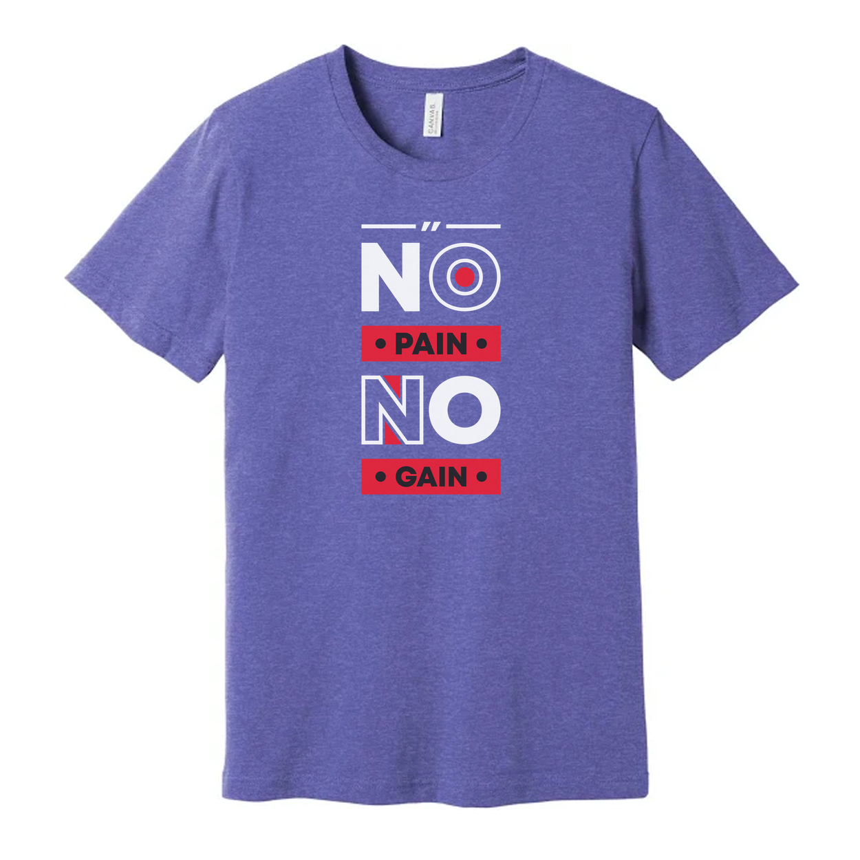 No Pain No Gain Graphic Tee For Men And Women Unisex White Short Sleeve Cotton Shirt