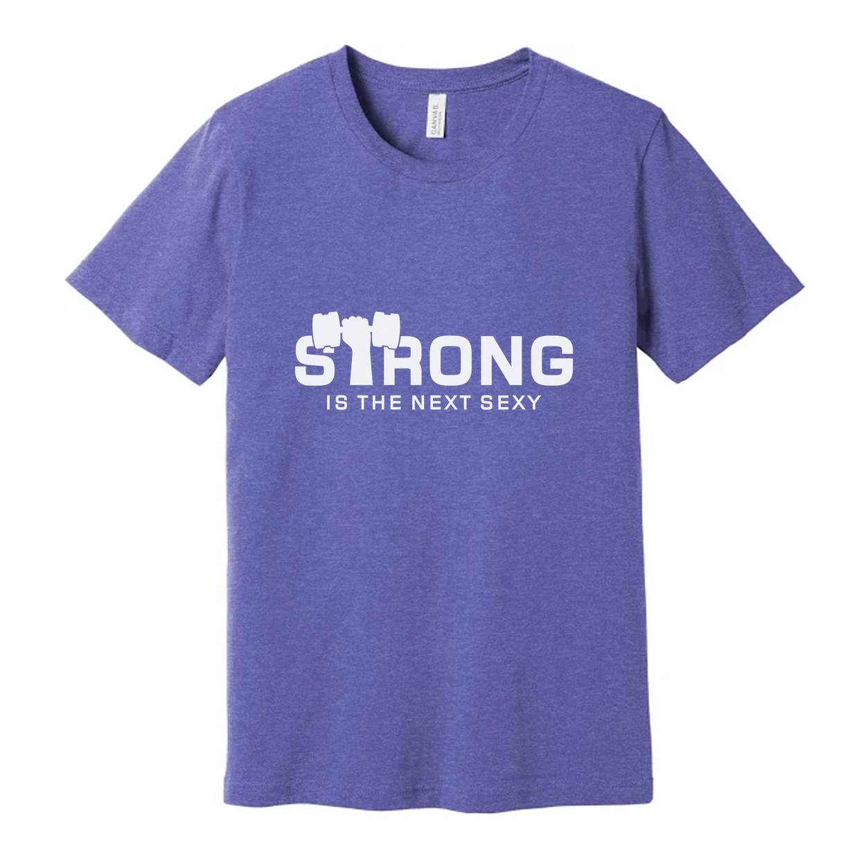 Strong Is The Next Sexy Unisex White Cotton Short Sleeve Graphic Tee For Fitness
