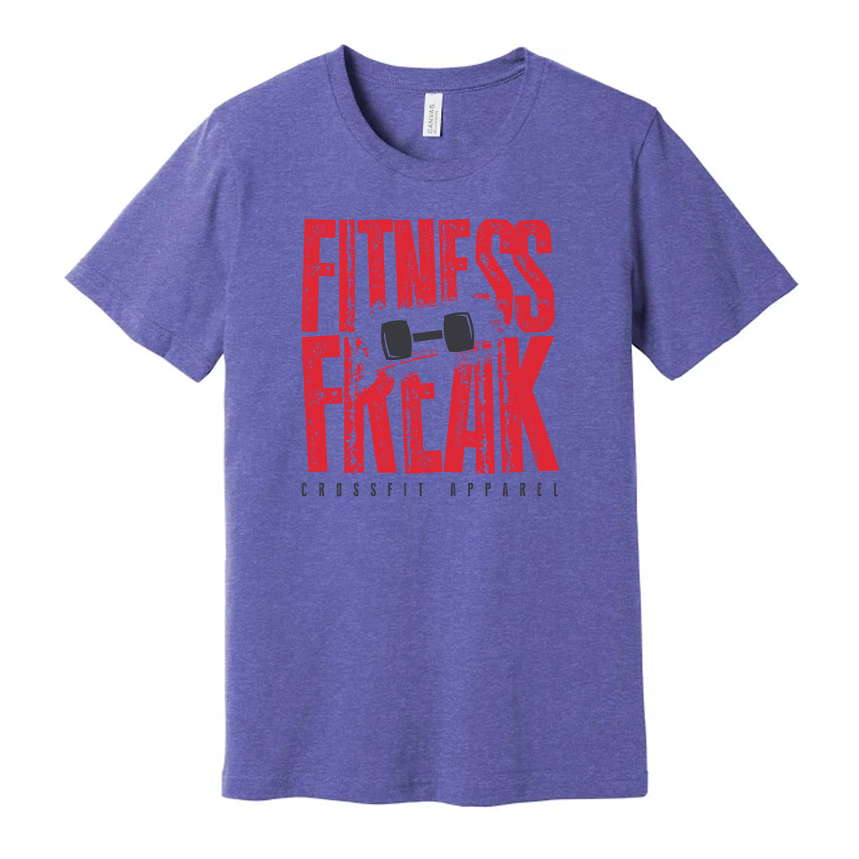 Fitness Freak Unisex Graphic Tee With Barbell Illustration For Crossfit Enthusiasts