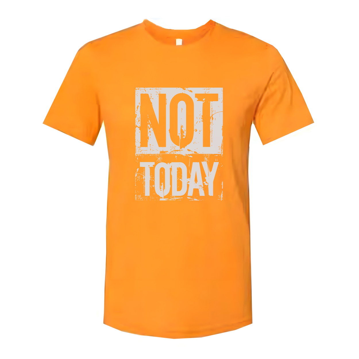 Not Today Graphic White Unisex T Shirt With Light Blue Distressed Square Print Tee