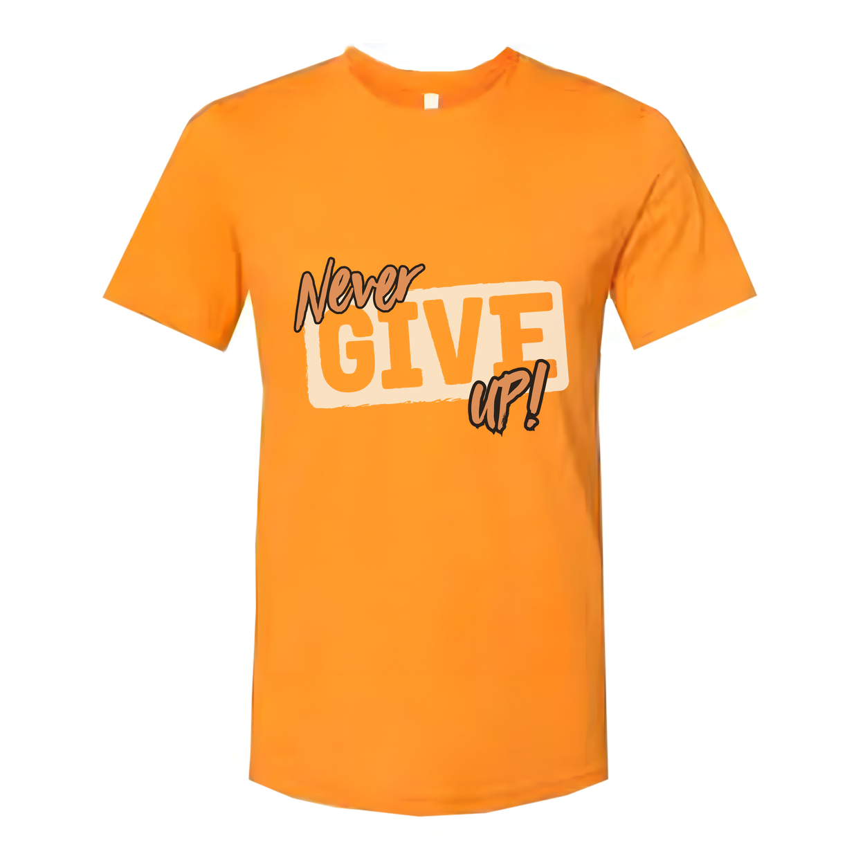 Never Give Up Graphic T Shirt Unisex Short Sleeve Tee With Motivational Quote Design