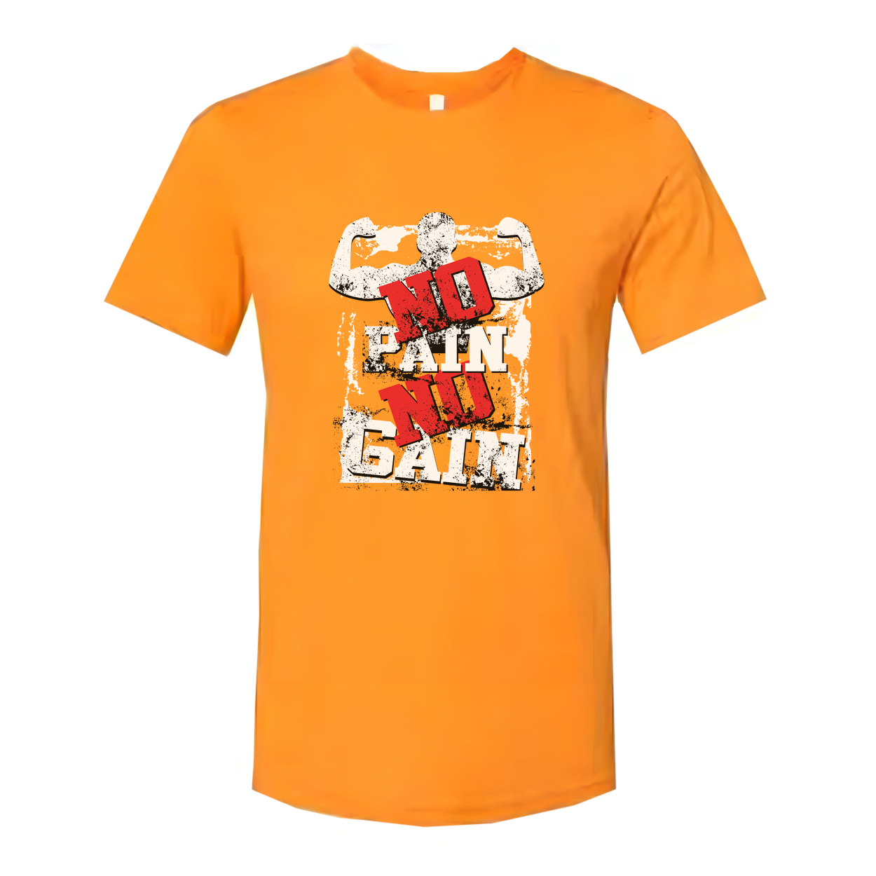 Unisex No Pain No Gain Graphic T Shirt White Cotton Short Sleeve Tee For Men And Women Breathable Relaxed Fit