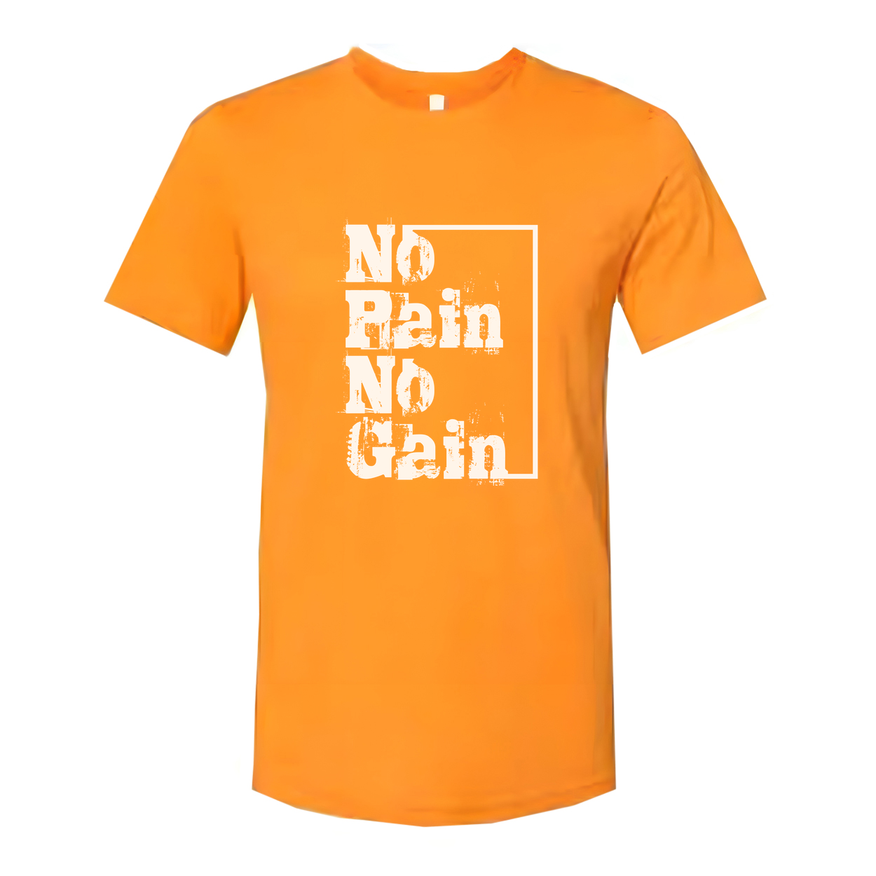 White Unisex Cotton Short Sleeve T Shirt With No Pain No Gain Distressed Graphic