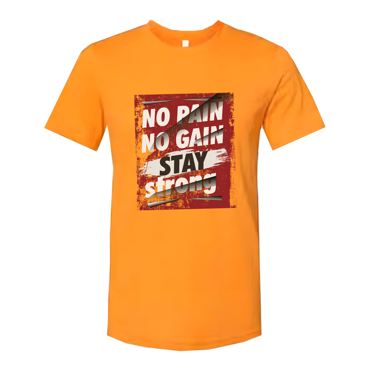 No Pain No Gain Stay Strong Graphic T Shirt For Unisex White Short Sleeve Tee Made From Cotton