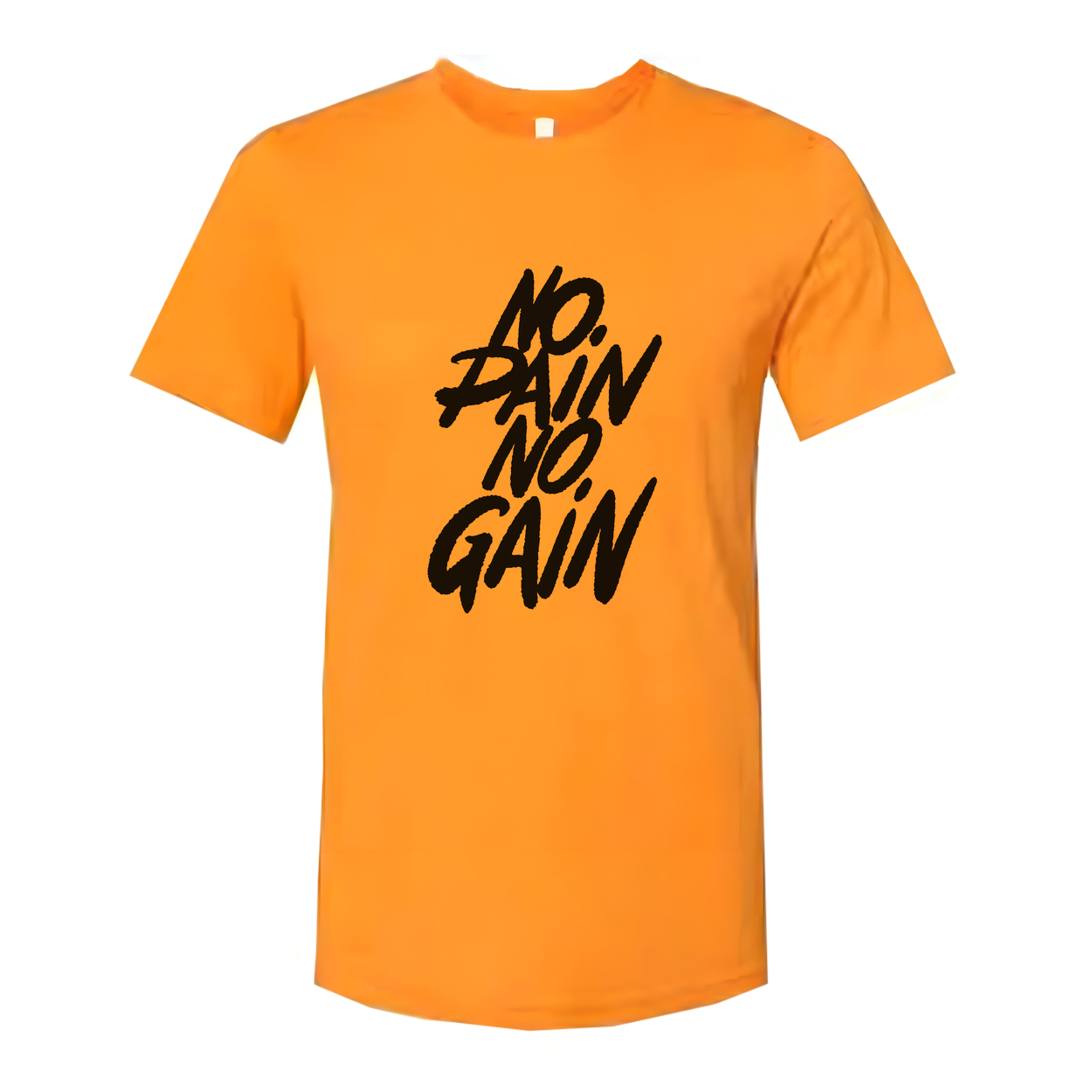 Unisex No Pain No Gain Graphic T Shirt White Short Sleeve Cotton Fitness Tee For Workout