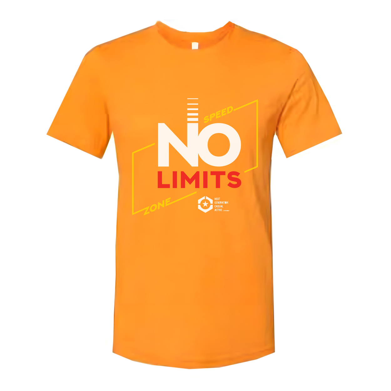 No Limits Graphic Tee For Unisex White Short Sleeve With Speed Zone Design Collection