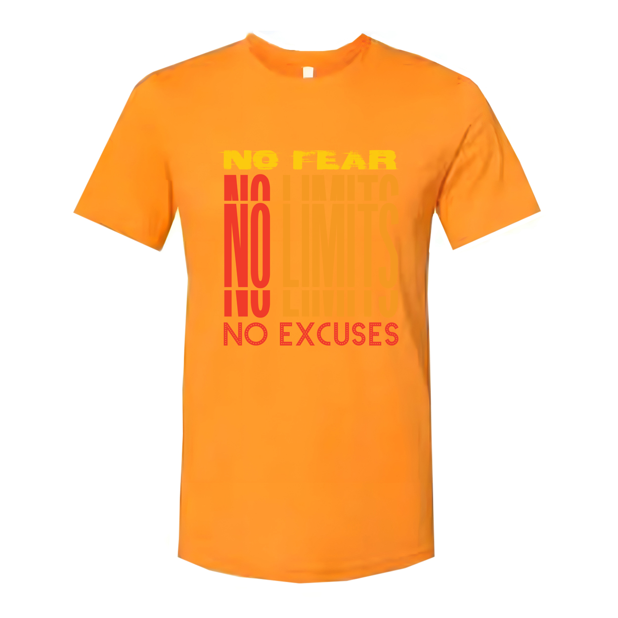 Unisex Short Sleeve Graphic T Shirt With No Fear No Limits No Excuses Everyday Wear