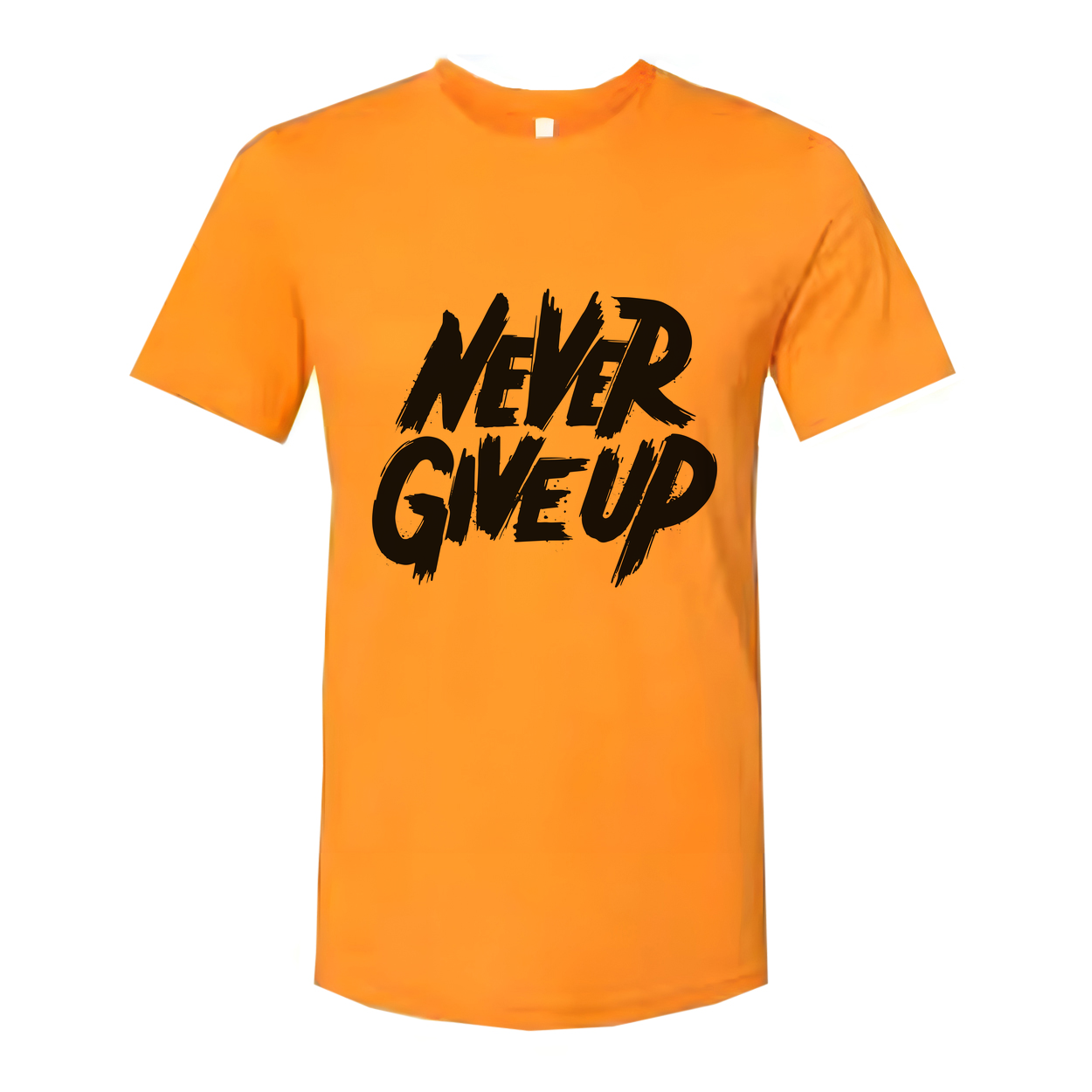 Never Give Up Graphic T Shirt For Unisex Adults White Cotton Short Sleeve Everyday Wear
