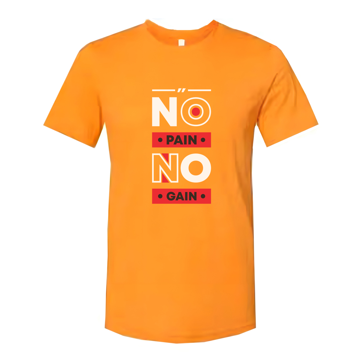 No Pain No Gain Graphic Tee For Men And Women Unisex White Short Sleeve Cotton Shirt