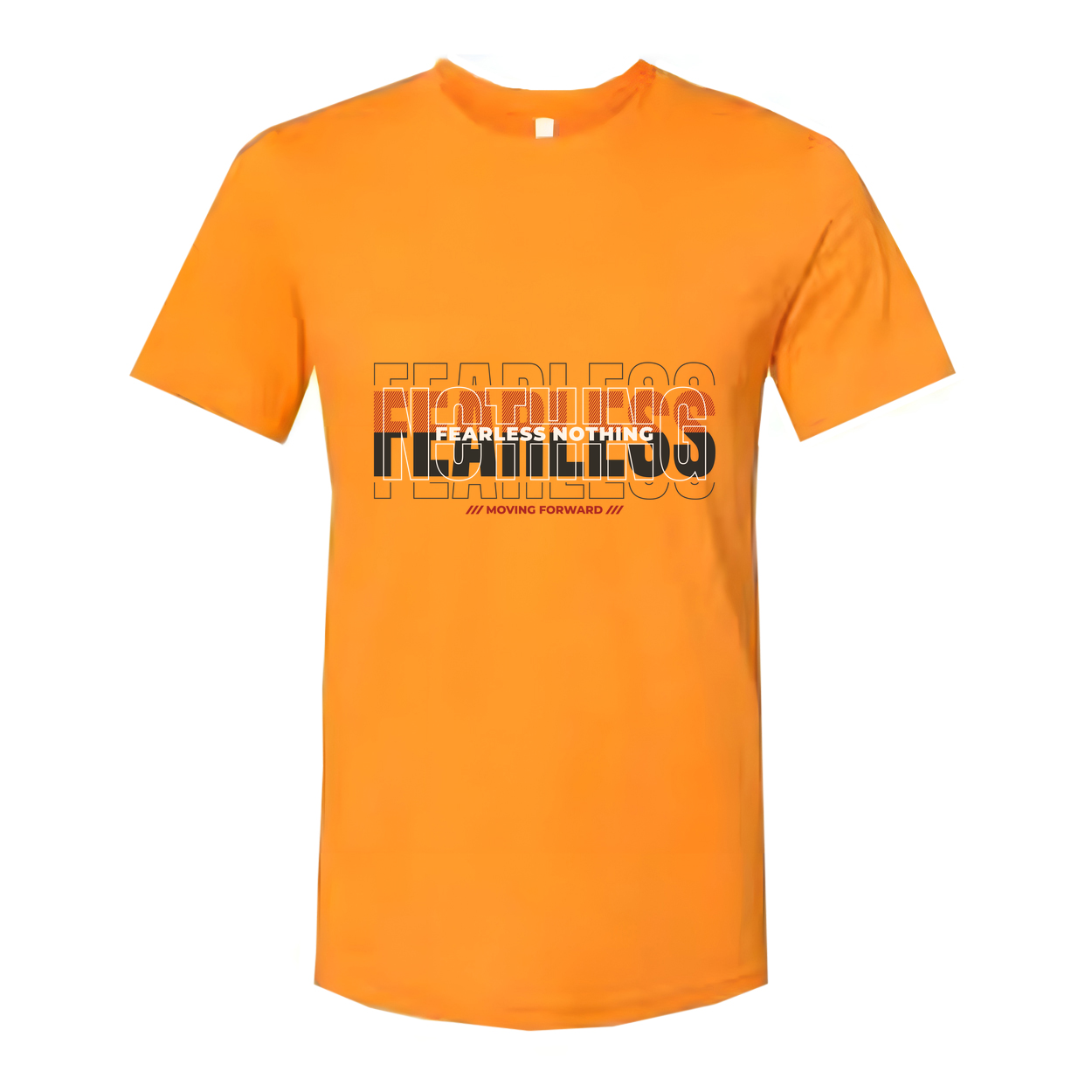 Unisex Fearless Graphic T Shirt With Bold Overlaid Text Design For Workout And Streetwear