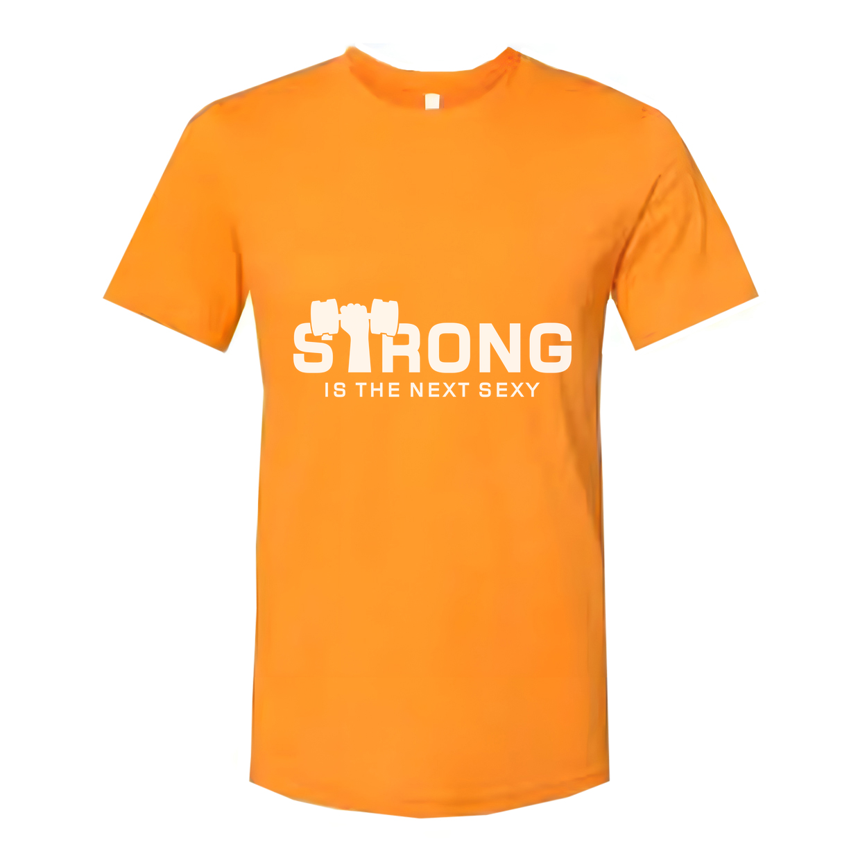 Strong Is The Next Sexy Unisex White Cotton Short Sleeve Graphic Tee For Fitness