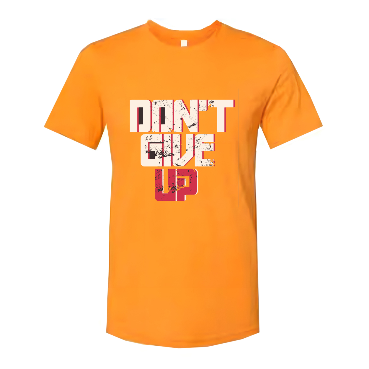 Don't Give Up Graphic T Shirt Unisex White Short Sleeve With Pink And Black Design