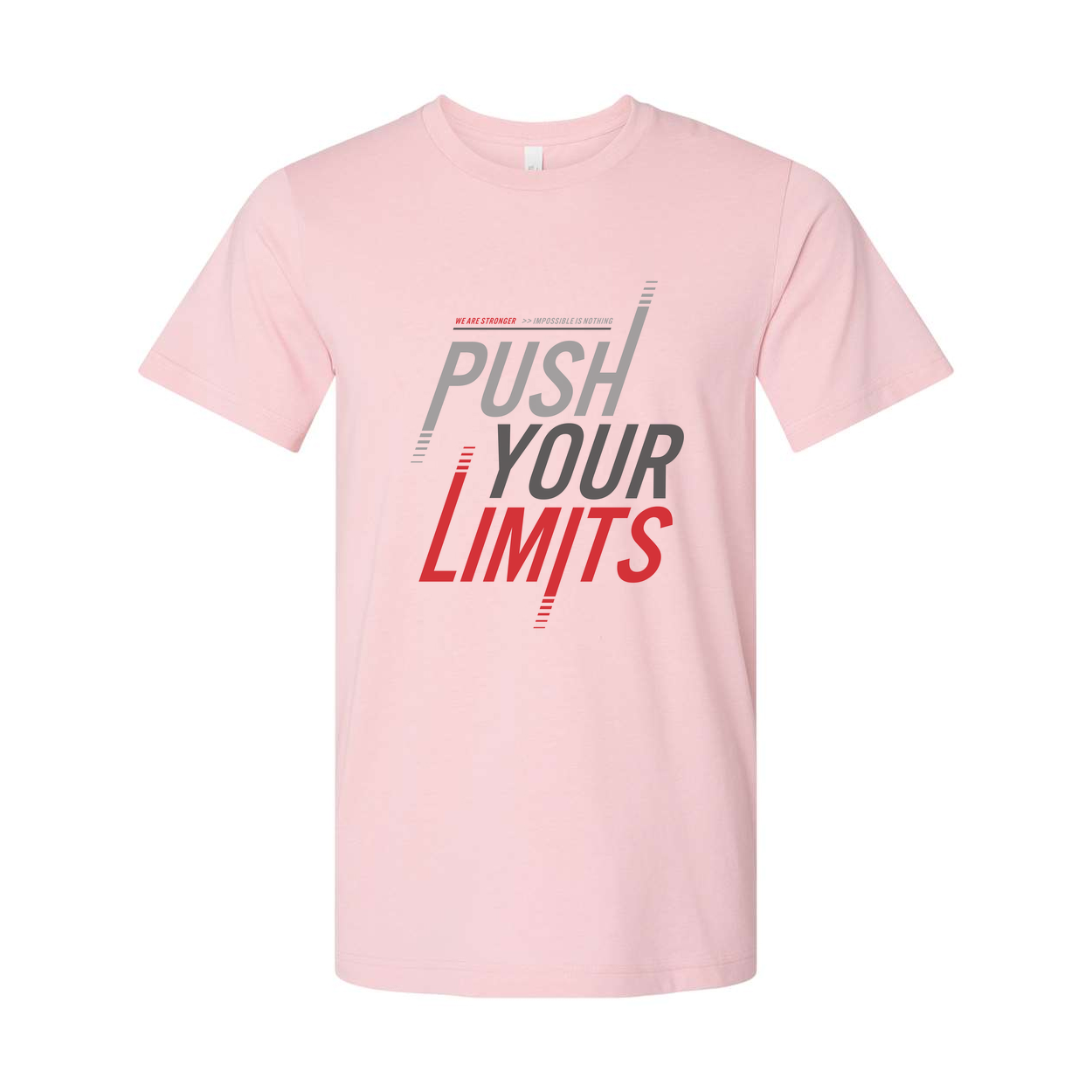 Push Your Limits Graphic Tee Unisex White Cotton Workout T Shirt for Men and Women
