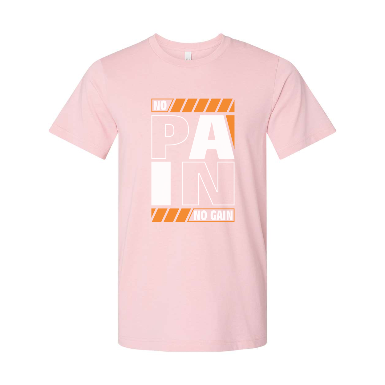 Pain No Gain Graphic T Shirt Unisex White Short Sleeve Tee With Bold Design And Comfortable Cotton