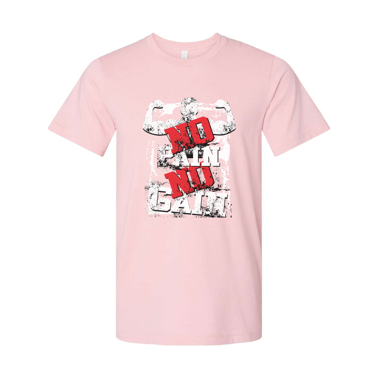 Unisex No Pain No Gain Graphic T Shirt White Cotton Short Sleeve Tee For Men And Women Breathable Relaxed Fit
