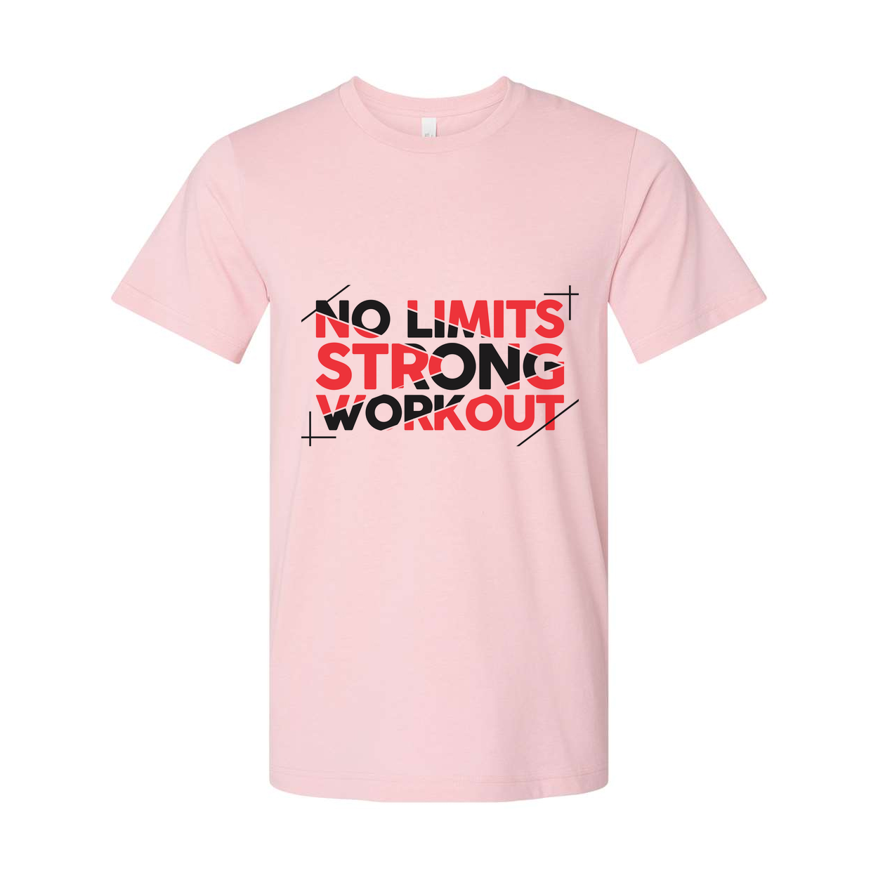 No Limits Strong Workout Graphic Unisex T Shirt White Short Sleeve Cotton Tee For Training