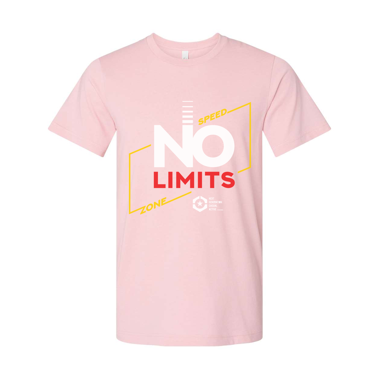 No Limits Graphic Tee For Unisex White Short Sleeve With Speed Zone Design Collection