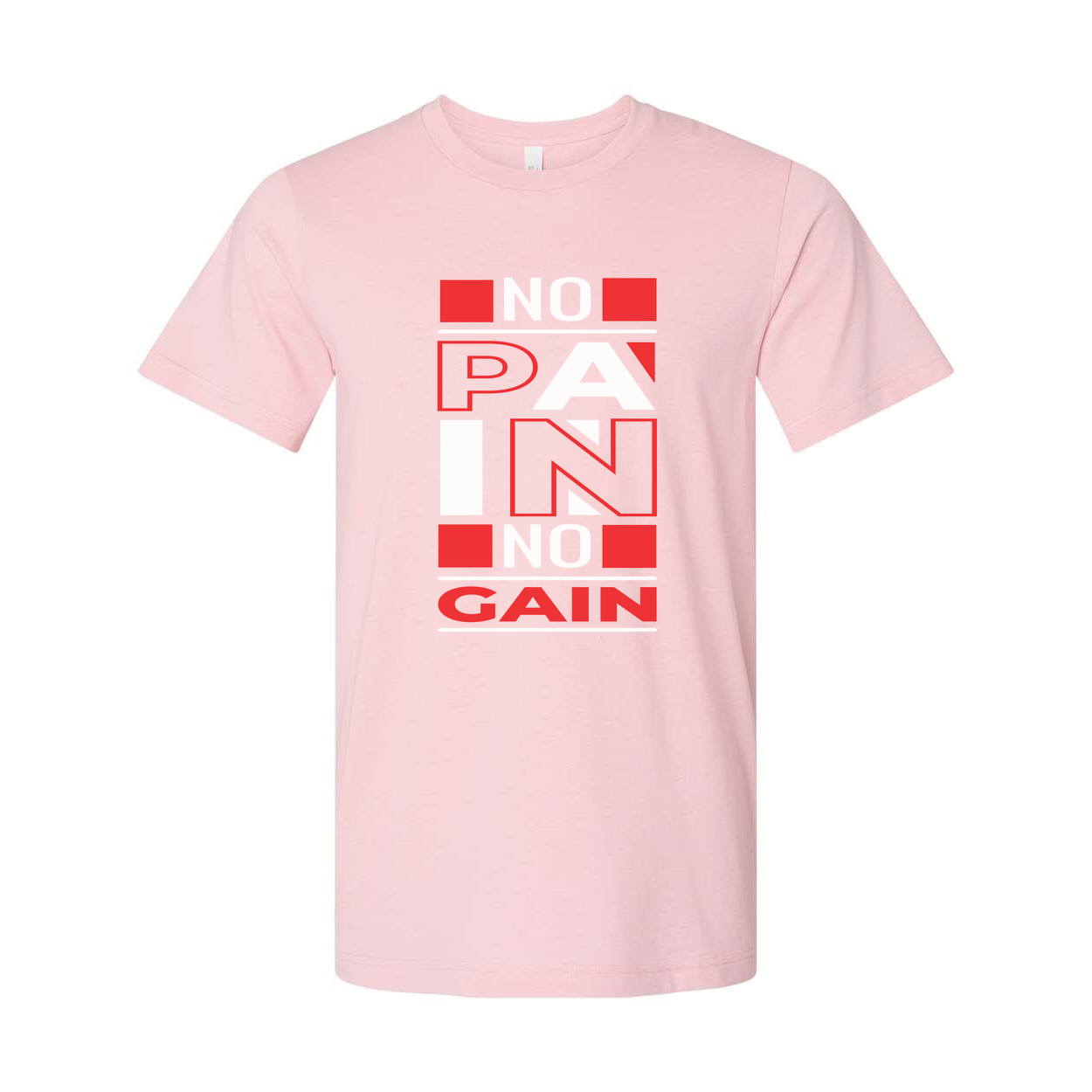 No Pain No Gain Graphic T Shirt Unisex White Cotton Short Sleeve For Active Lifestyles