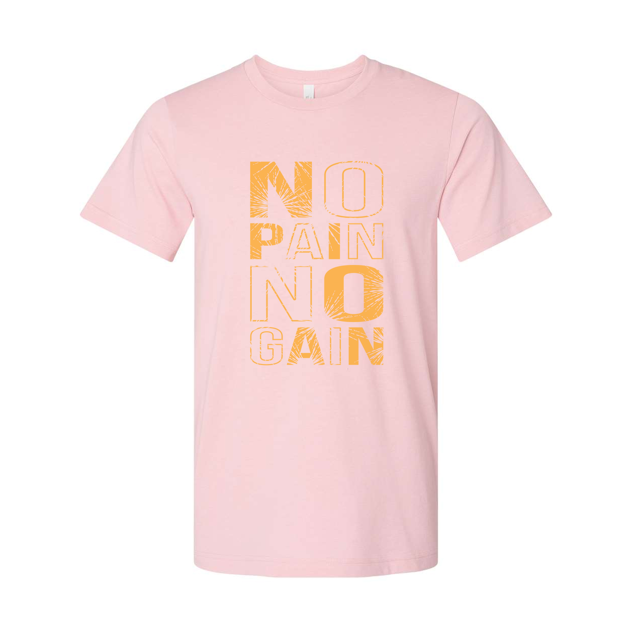 No Pain No Gain Unisex Athletic Tee With Bold Orange Slogan For Gym Workouts Training