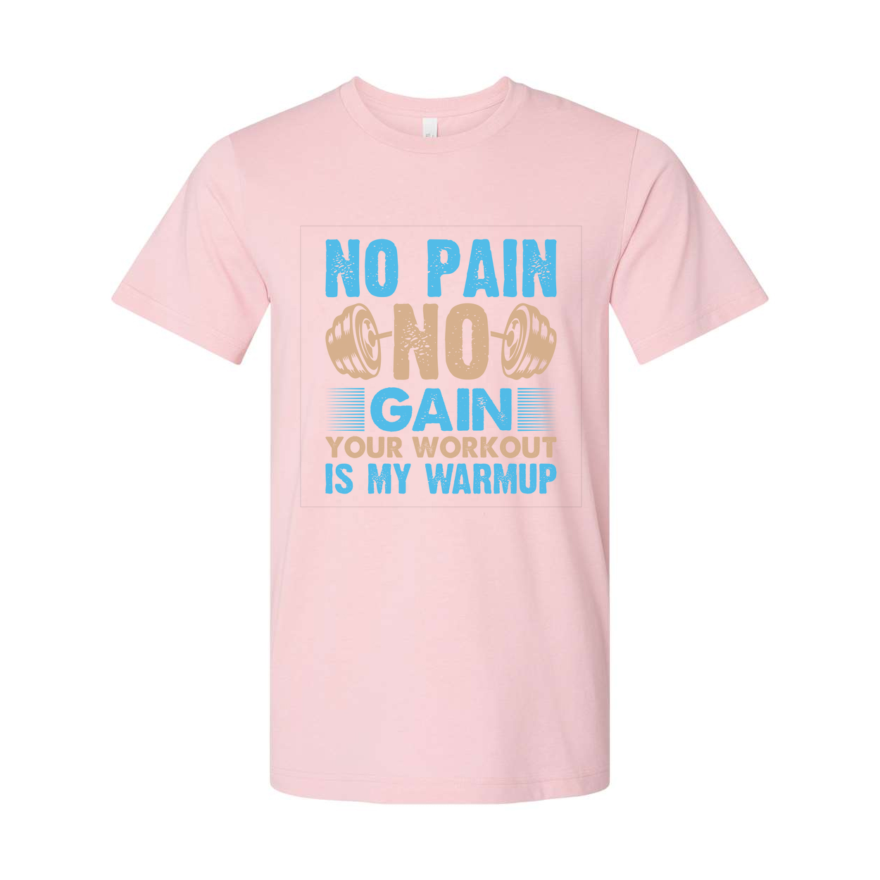 No Pain No Gain Unisex Workout T Shirt With Dumbbell Graphic Vintage Style Soft Cotton Material