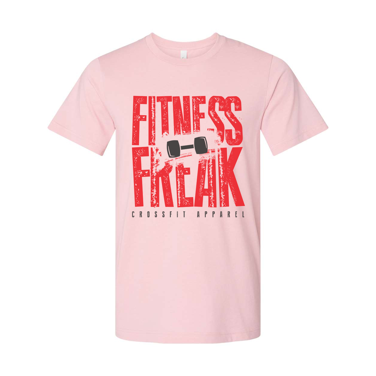 Fitness Freak Unisex Graphic Tee With Barbell Illustration For Crossfit Enthusiasts
