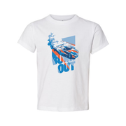 Mazda RX-7 Inspired Unisex Graphic T Shirt Featuring Burnout Car Art In Blue And Orange