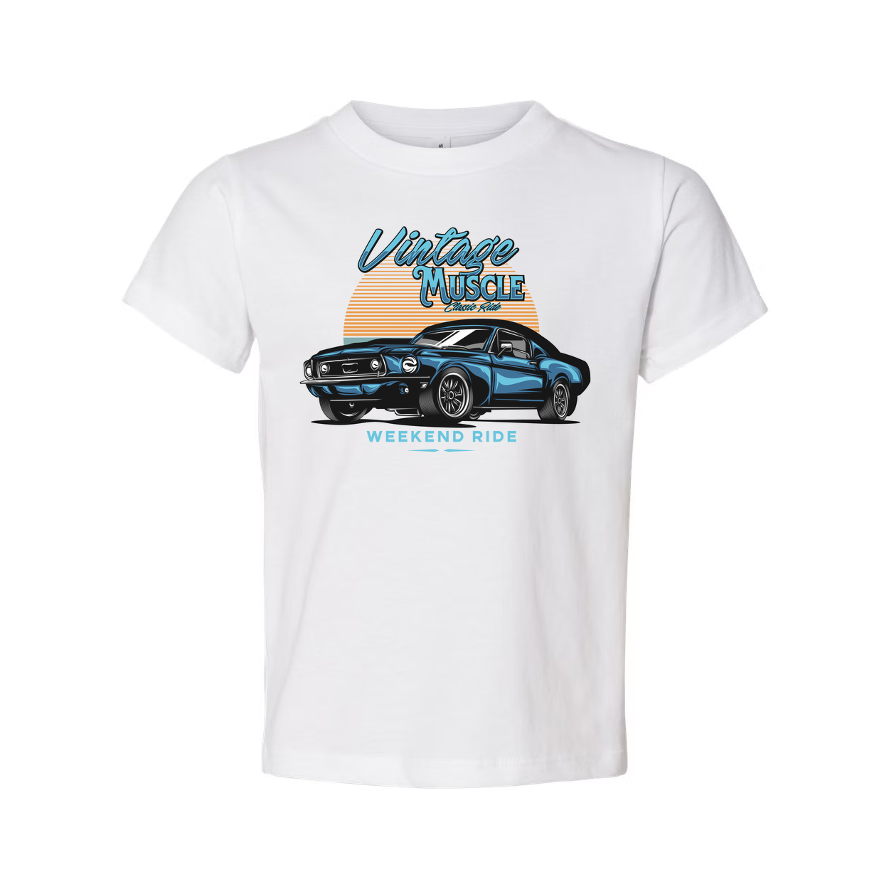 1960s Ford Mustang Vintage Muscle Graphic Tee Unisex Casual Short Sleeve Shirt Retro Sunset