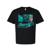 McLaren P1 Graphic Unisex Tee With Teal Race Car Artwork For Car Enthusiasts And Collectors