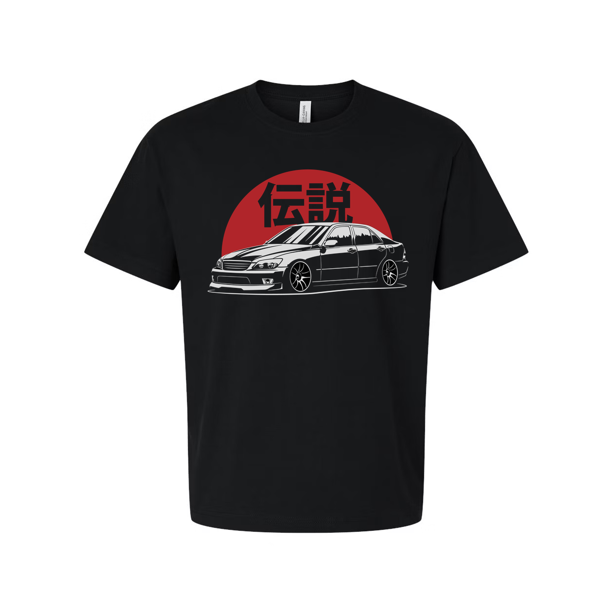 Lexus IS200 Unisex Car Graphic T Shirt Featuring White Silhouette Red Sun Japanese Legend Design