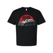 Lexus IS200 Unisex Car Graphic T Shirt Featuring White Silhouette Red Sun Japanese Legend Design