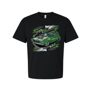 Holden HQ Monaro Car Graphic T Shirt With Green Muscle Car Illustration For Unisex Wear