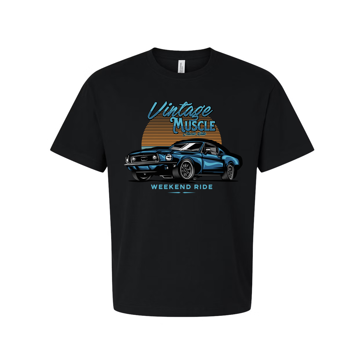1960s Ford Mustang Vintage Muscle Graphic Tee Unisex Casual Short Sleeve Shirt Retro Sunset