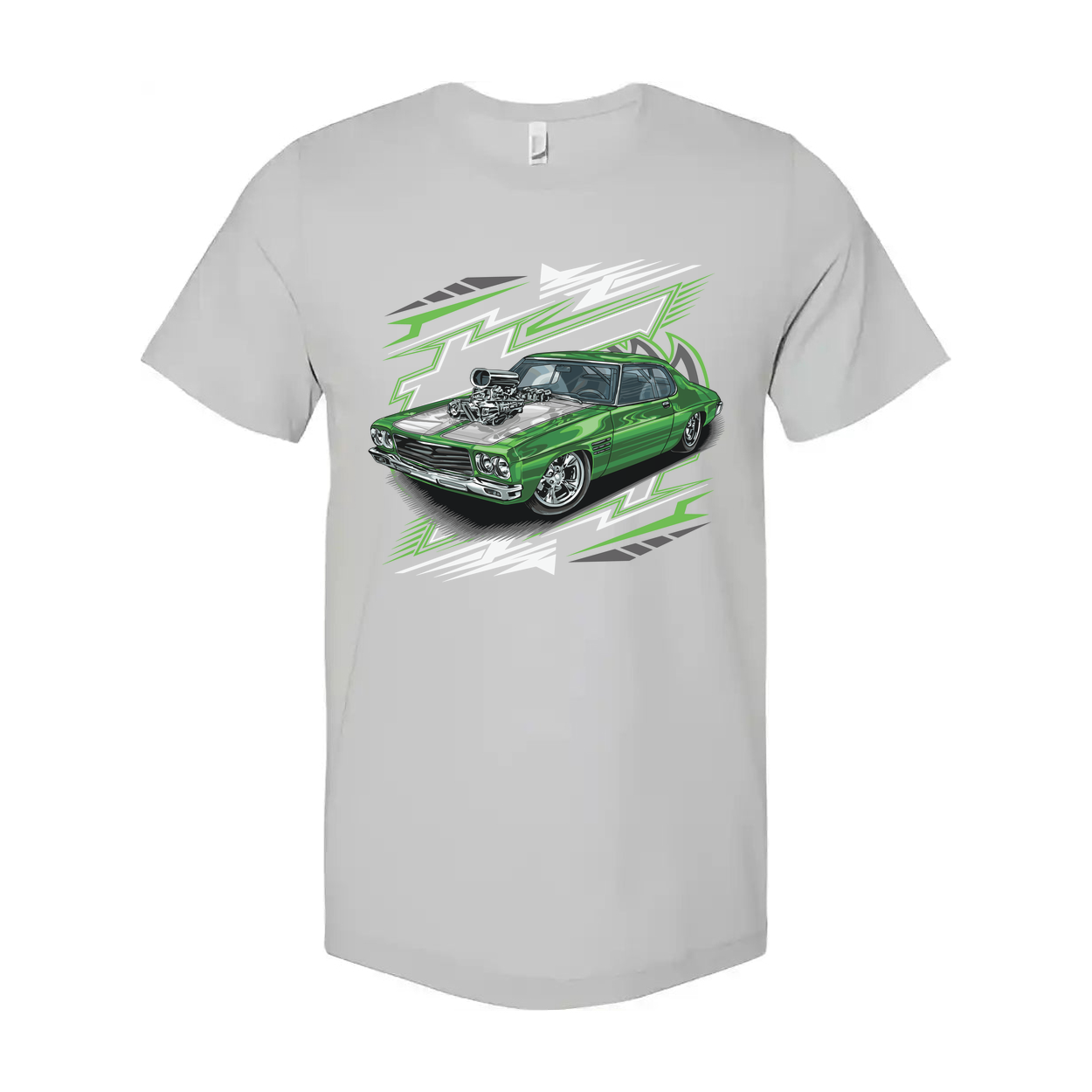 Holden HQ Monaro Car Graphic T Shirt With Green Muscle Car Illustration For Unisex Wear