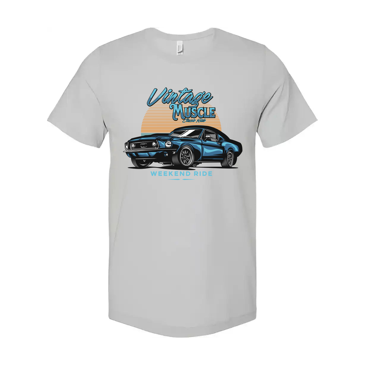 1960s Ford Mustang Vintage Muscle Graphic Tee Unisex Casual Short Sleeve Shirt Retro Sunset
