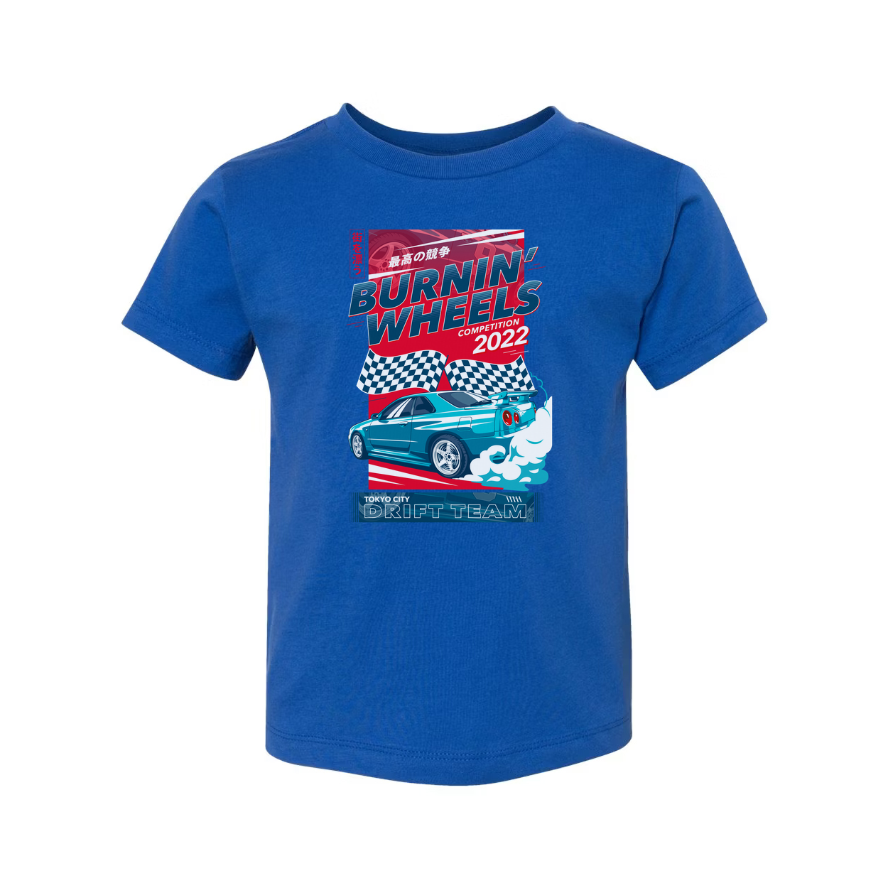 Unisex Racing Graphic T Shirt Burnin Wheels Competition 2022 Tokyo City Drift Team