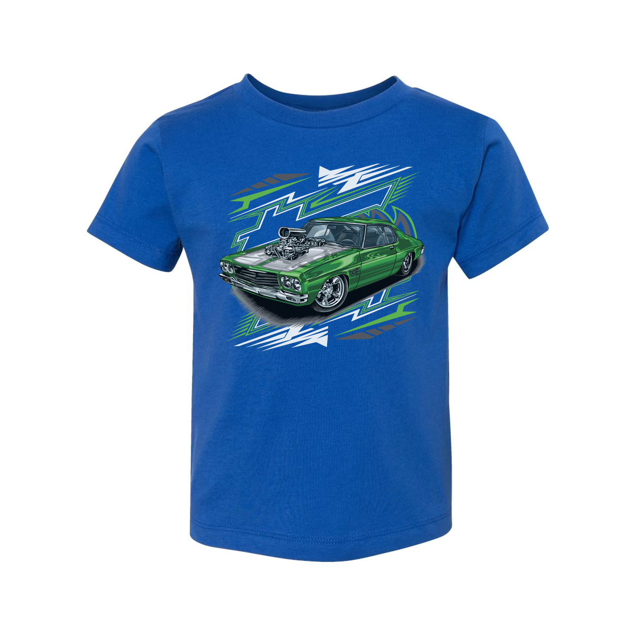 Holden HQ Monaro Car Graphic T Shirt With Green Muscle Car Illustration For Unisex Wear