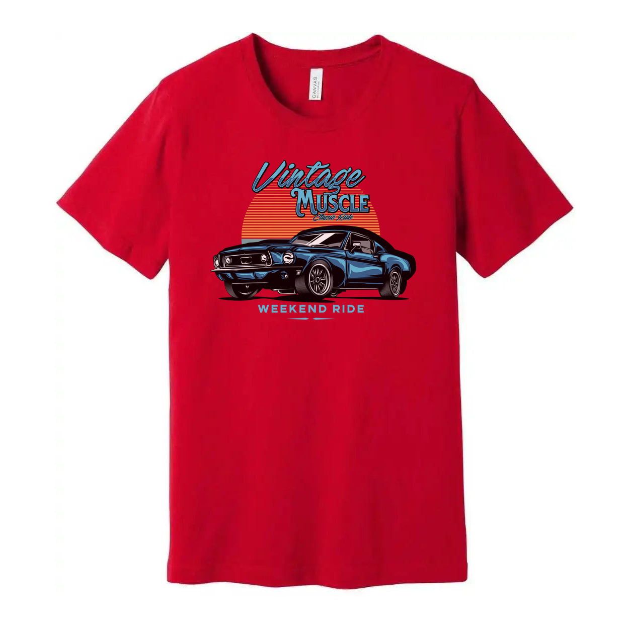 1960s Ford Mustang Vintage Muscle Graphic Tee Unisex Casual Short Sleeve Shirt Retro Sunset