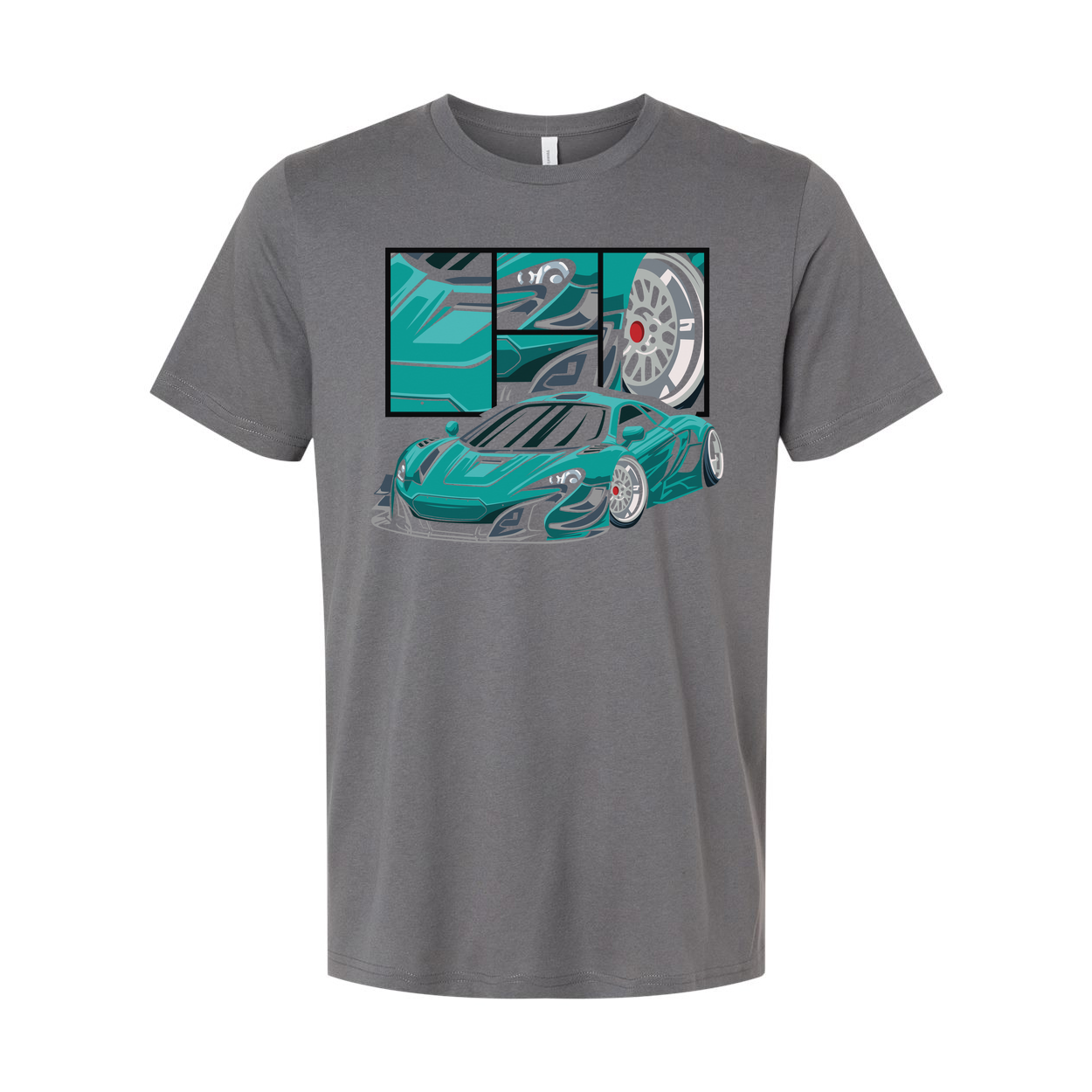 McLaren P1 Graphic Unisex Tee With Teal Race Car Artwork For Car Enthusiasts And Collectors