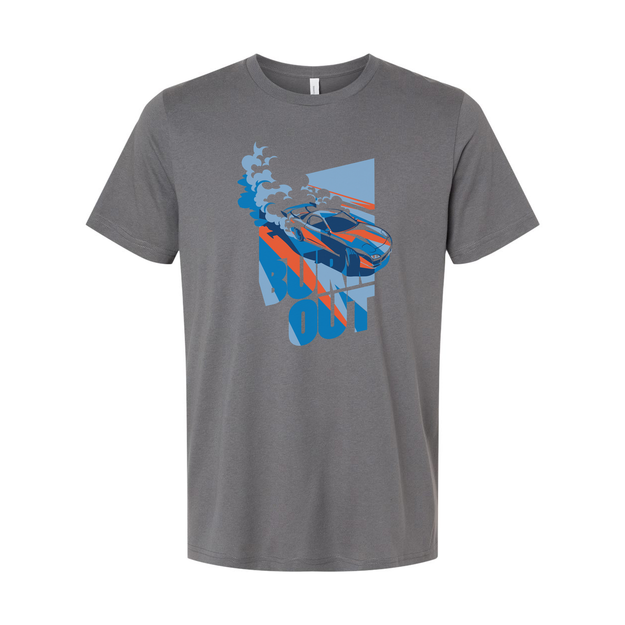 Mazda RX-7 Inspired Unisex Graphic T Shirt Featuring Burnout Car Art In Blue And Orange